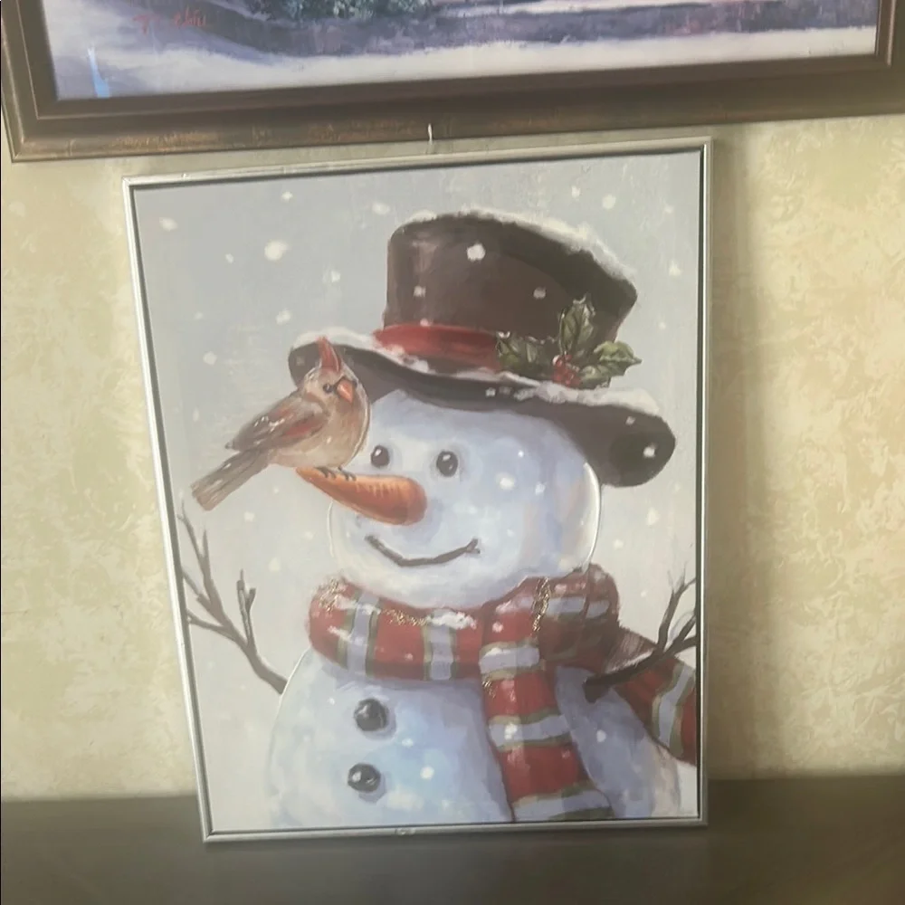 Red and Brown Snowman Holiday Decor